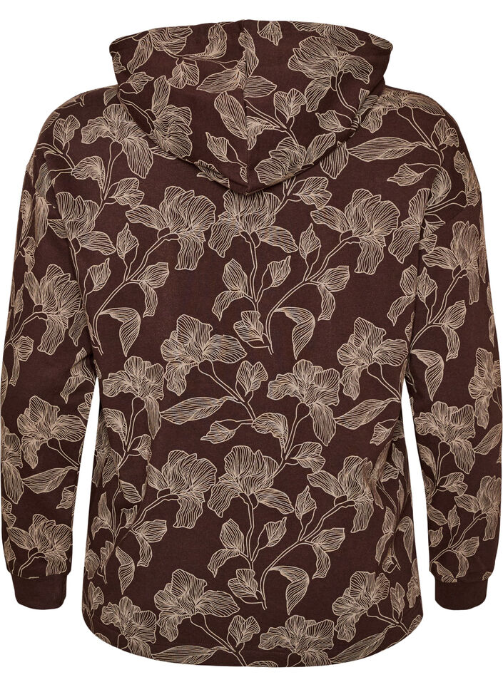 Sweat &agrave; capuche avec imprim&eacute; int&eacute;gral, Marron, Packshot image number 1