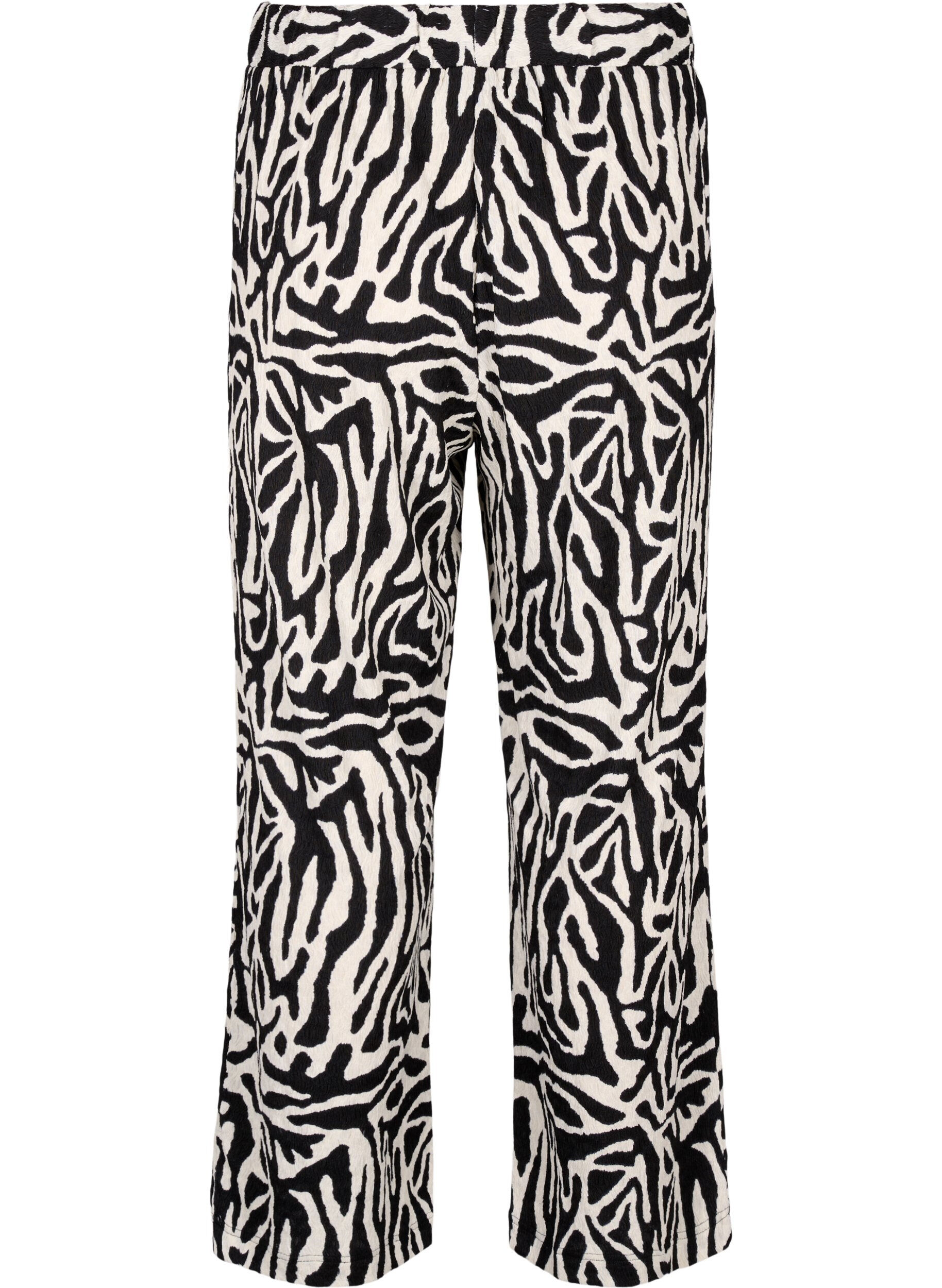 Zizzi Pantalon imprim&eacute; motif z&egrave;bre, Noir, Packshot image number 1