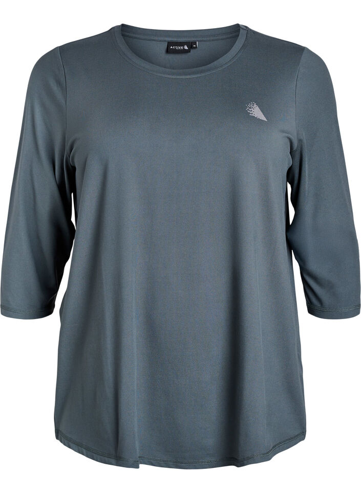  Trainingsbluse mit 3/4 &Auml;rmeln, Grau, Packshot image number 0