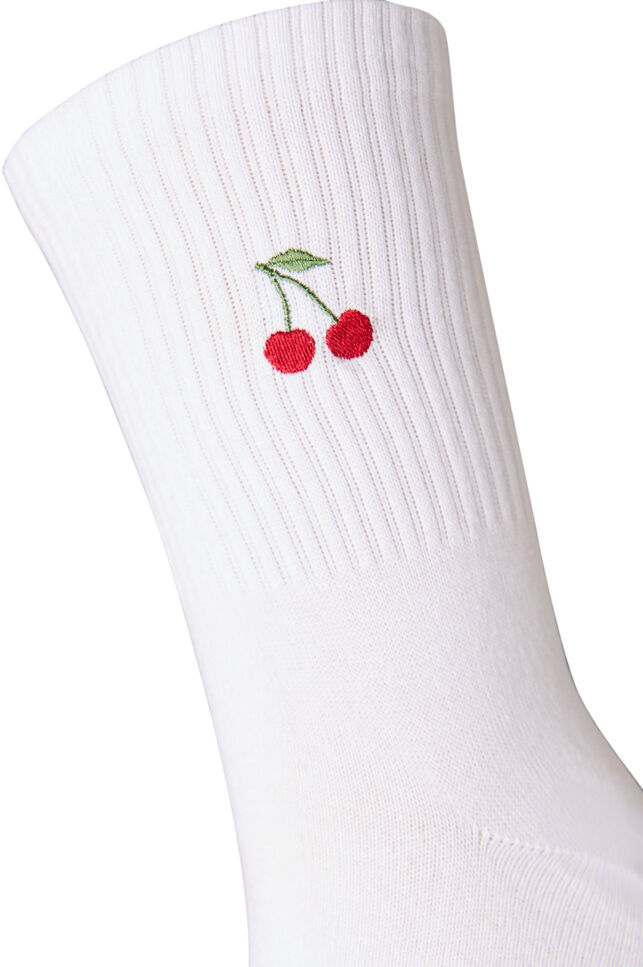 Chaussettes en coton avec motif, Blanc, Packshot image number 2