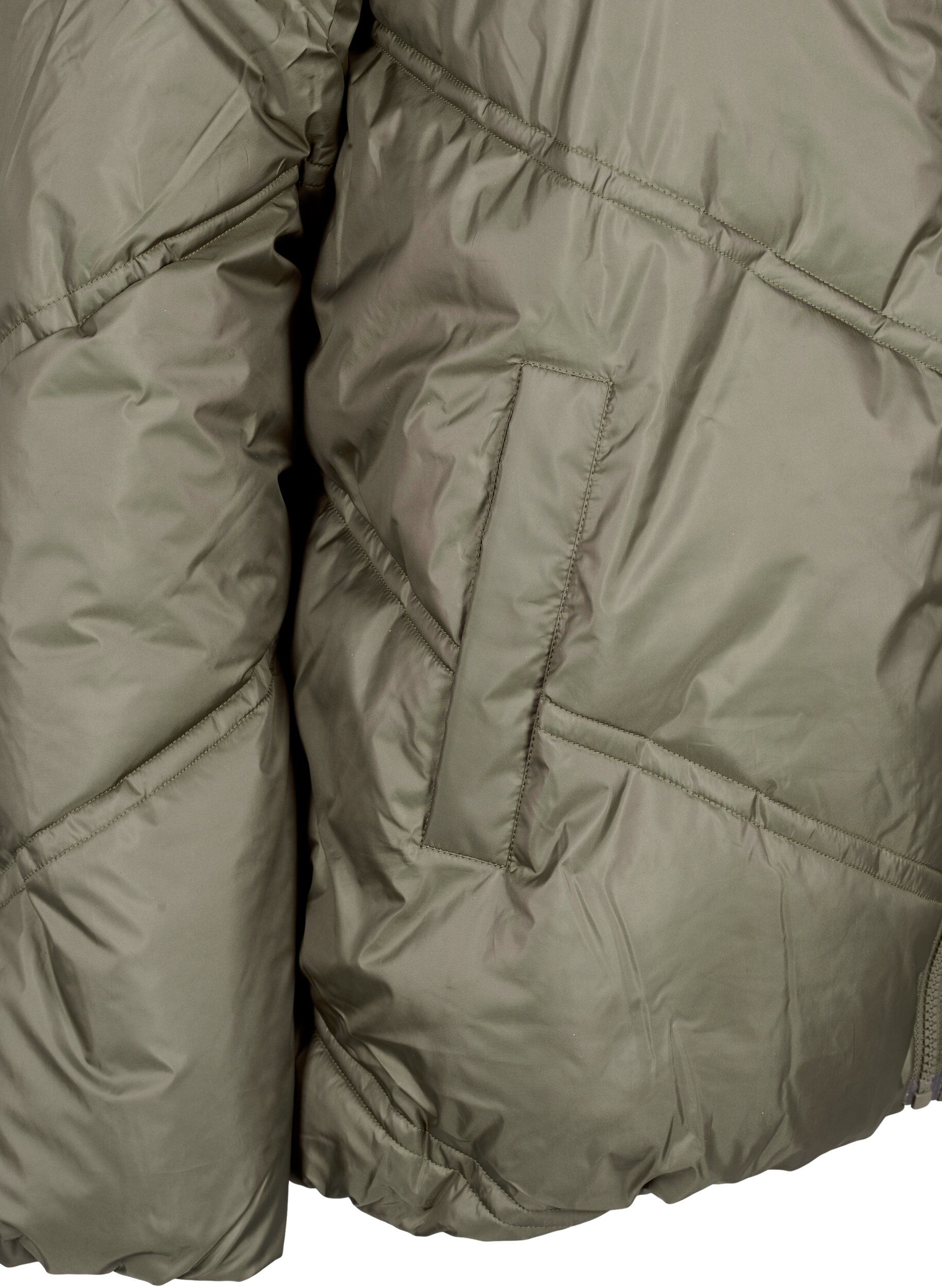 Zizzi Kurze Puffer-Winterjacke mit Taschen, Bungee Cord , Packshot image number 3