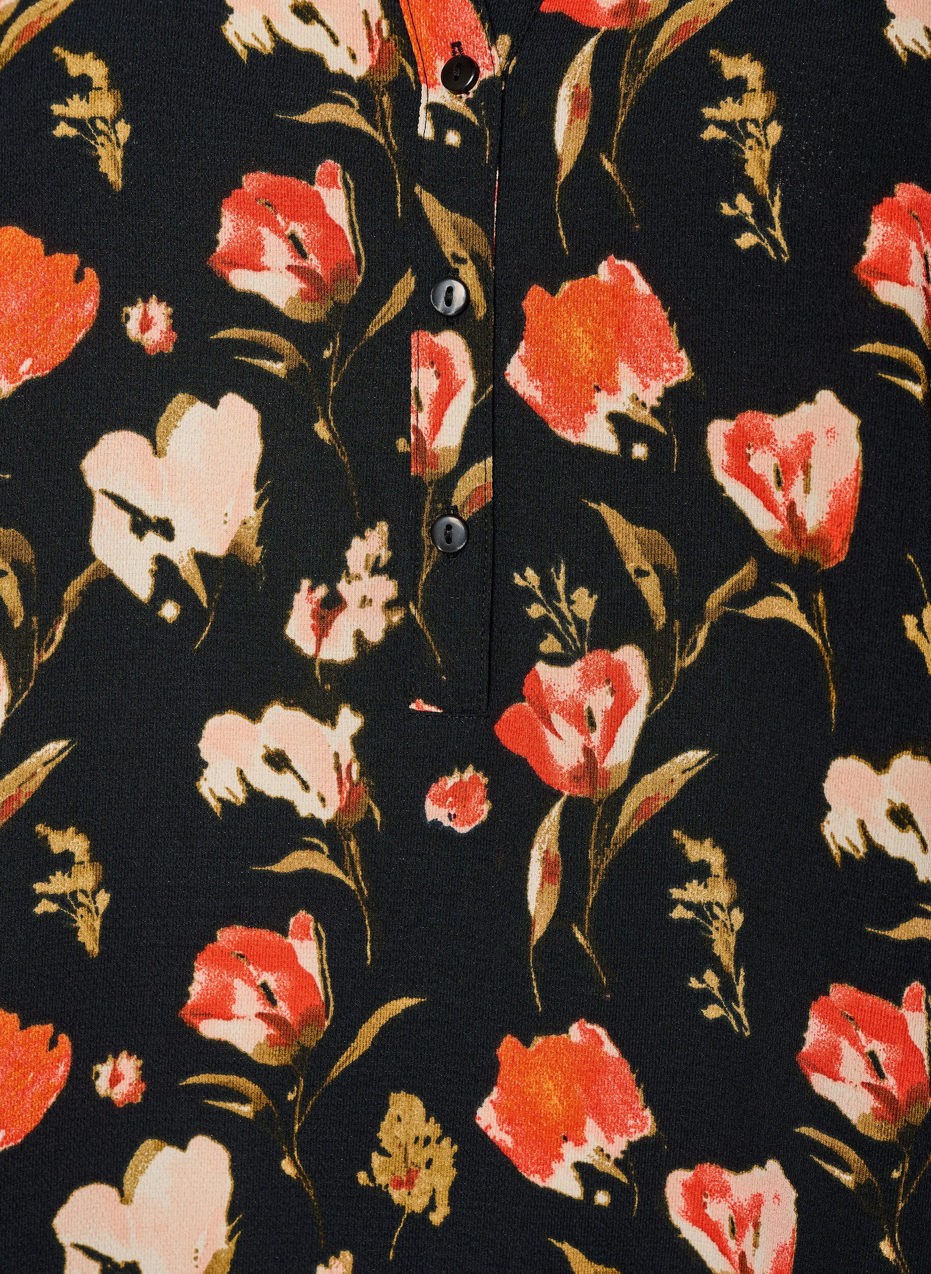 ZizziBluse mit kurzen &Auml;rmeln und V-Ausschnitt, Schwarz, Packshot image number 2