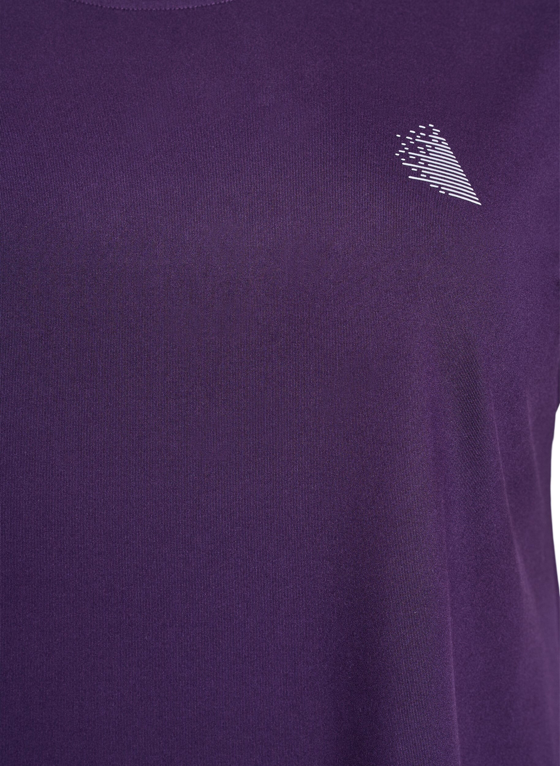ZizziEinfarbiges Trainings-T-Shirt, Lila, Packshot image number 2