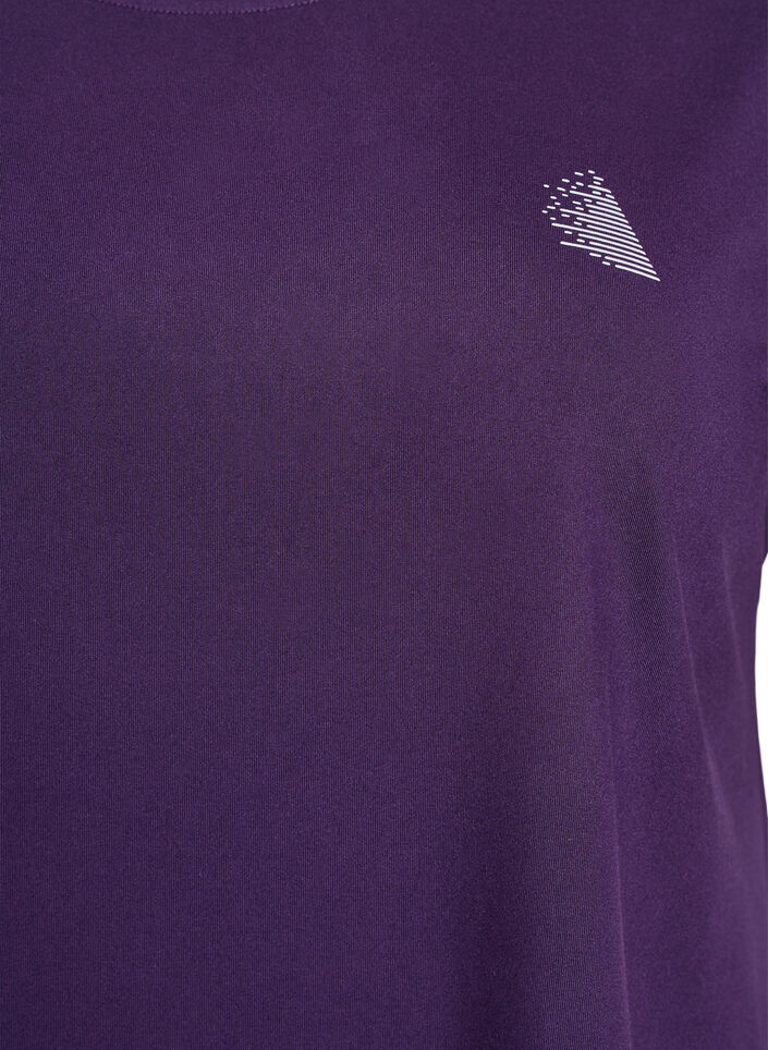Einfarbiges Trainings-T-Shirt, Lila, Packshot image number 2
