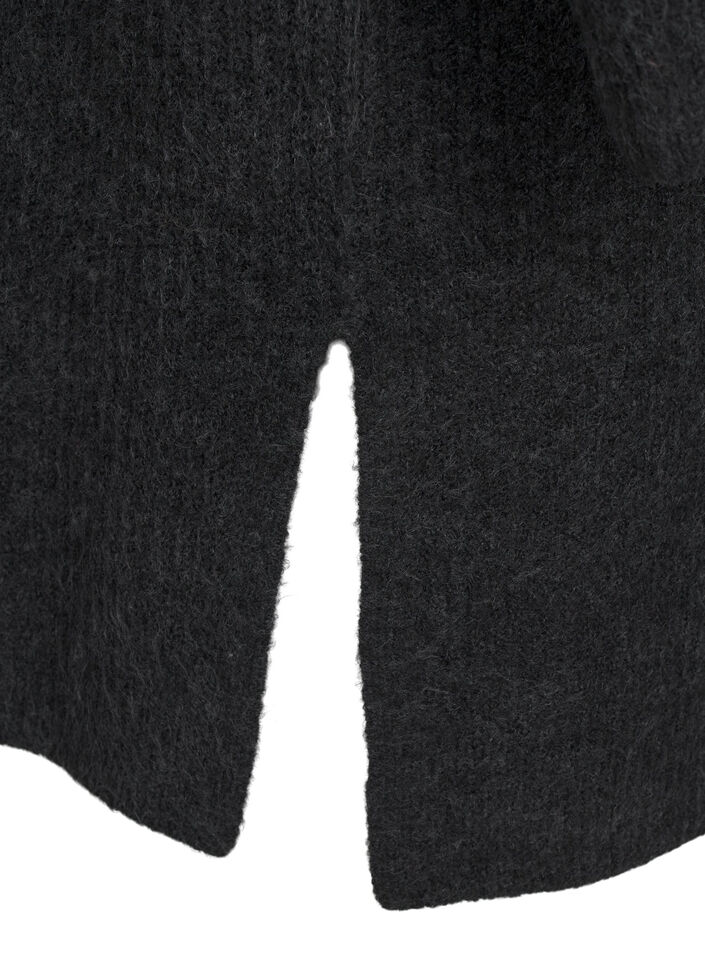 FLASH - Gerippter Cardigan mit Schlitzen, Dark Grey Melange, Packshot image number 3