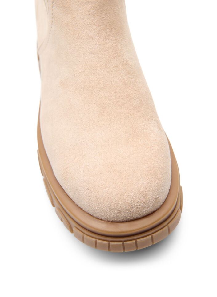 Extra-Weite - Grober Stiefel aus Wildlederimitat., Beige, Packshot image number 3