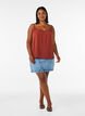 Top &agrave; bretelles en viscose, Bordeaux, Model image number 1