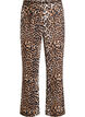 Pantalon coupe droite imprimé léopard, Marron, Packshot image number 0