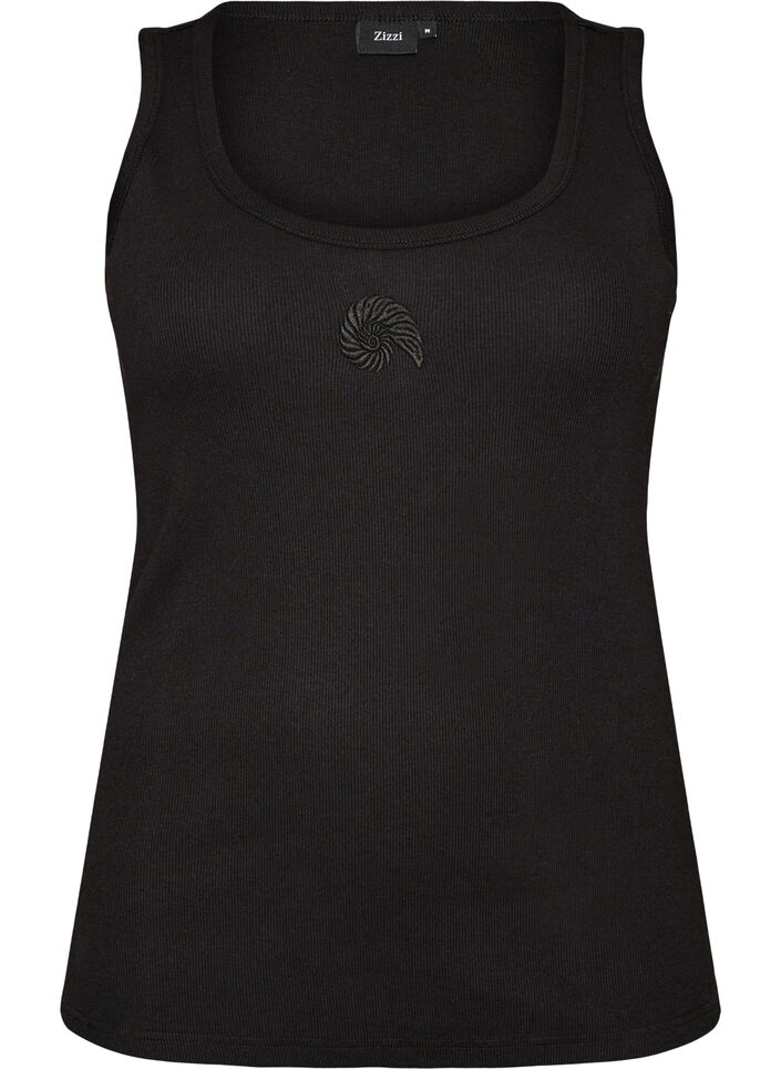 Haut ajust&eacute; avec motif, Noir, Packshot image number 0