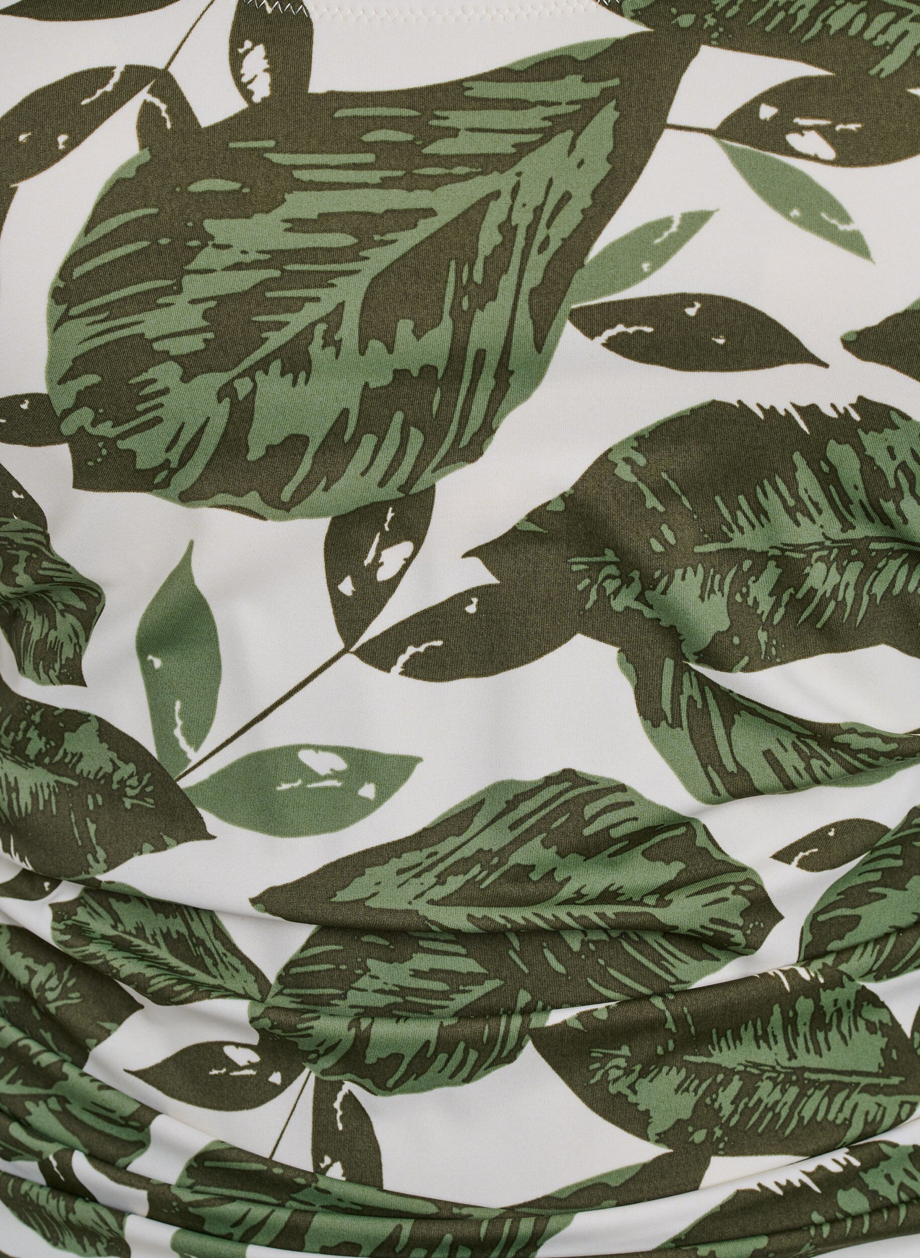 Zizzi Maillot de bain imprim&eacute; palmiers avec d&eacute;tails fronc&eacute;s, Vert, Packshot image number 2