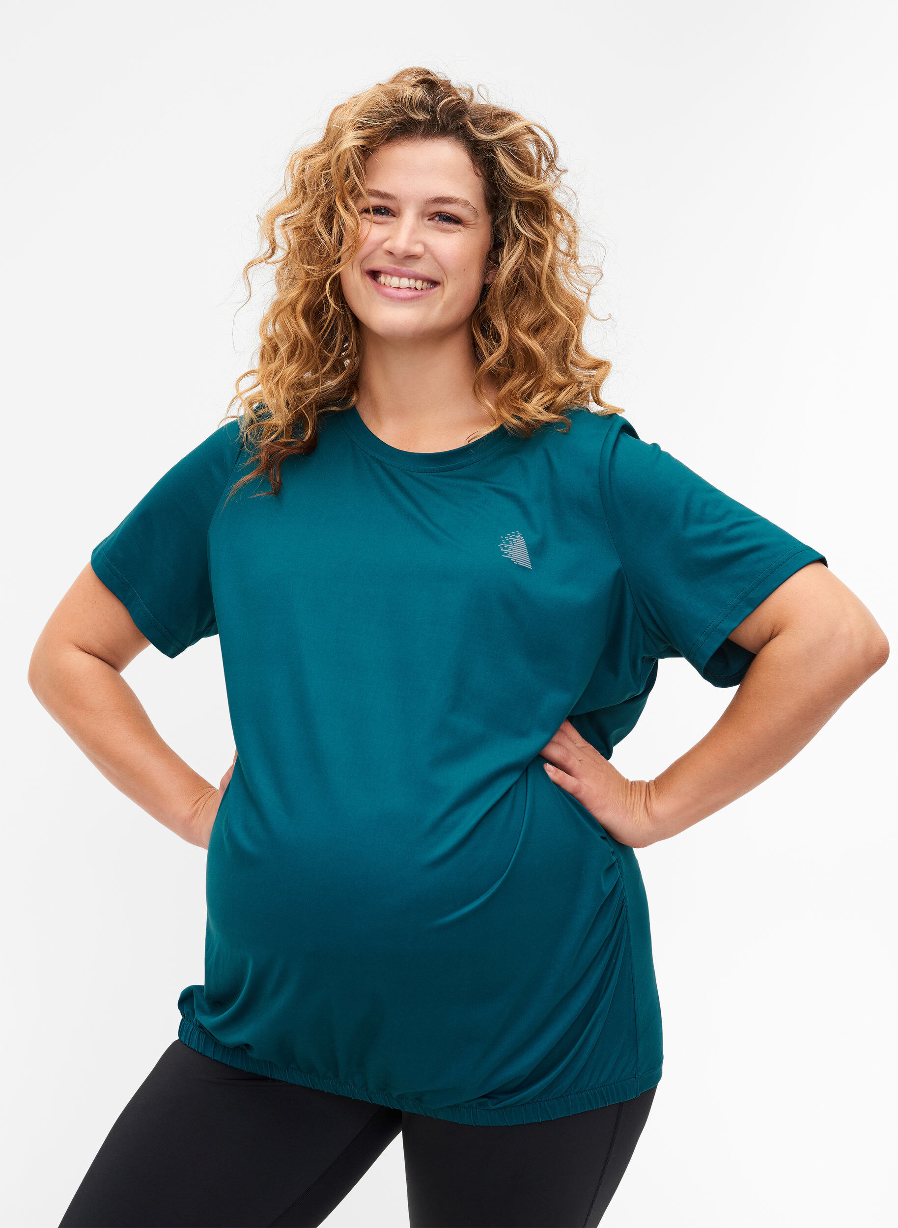 Zizzi T-shirt d'entra&icirc;nement de grossesse, Deep Teal, Model image number 0