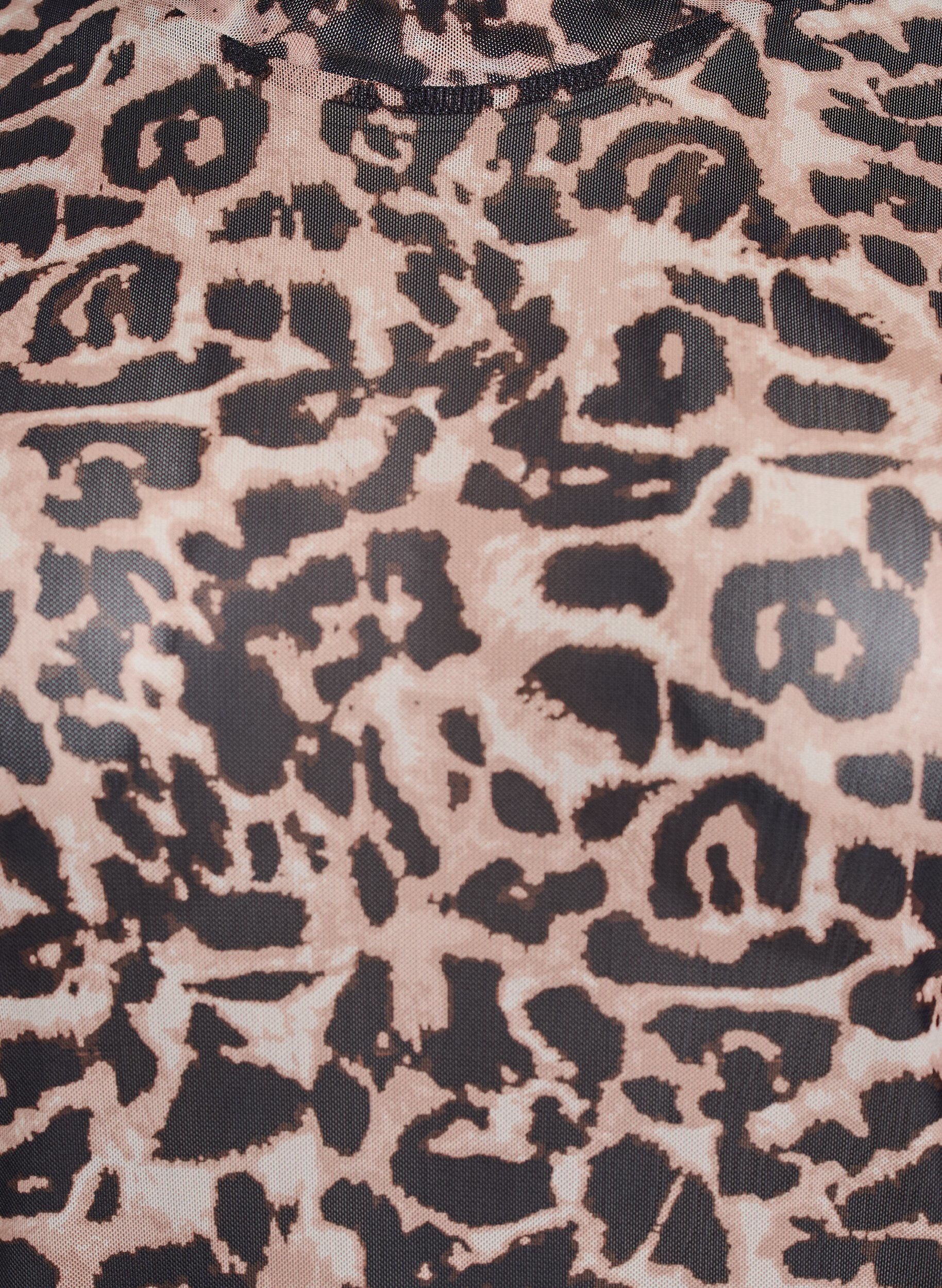 Zizzi Bluse aus Mesh, mit kurzen &Auml;rmeln, Braun, Packshot image number 2