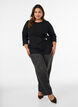 Blouse avec drap&eacute; asym&eacute;trique et manches 3/4, Noir, Model image number 1