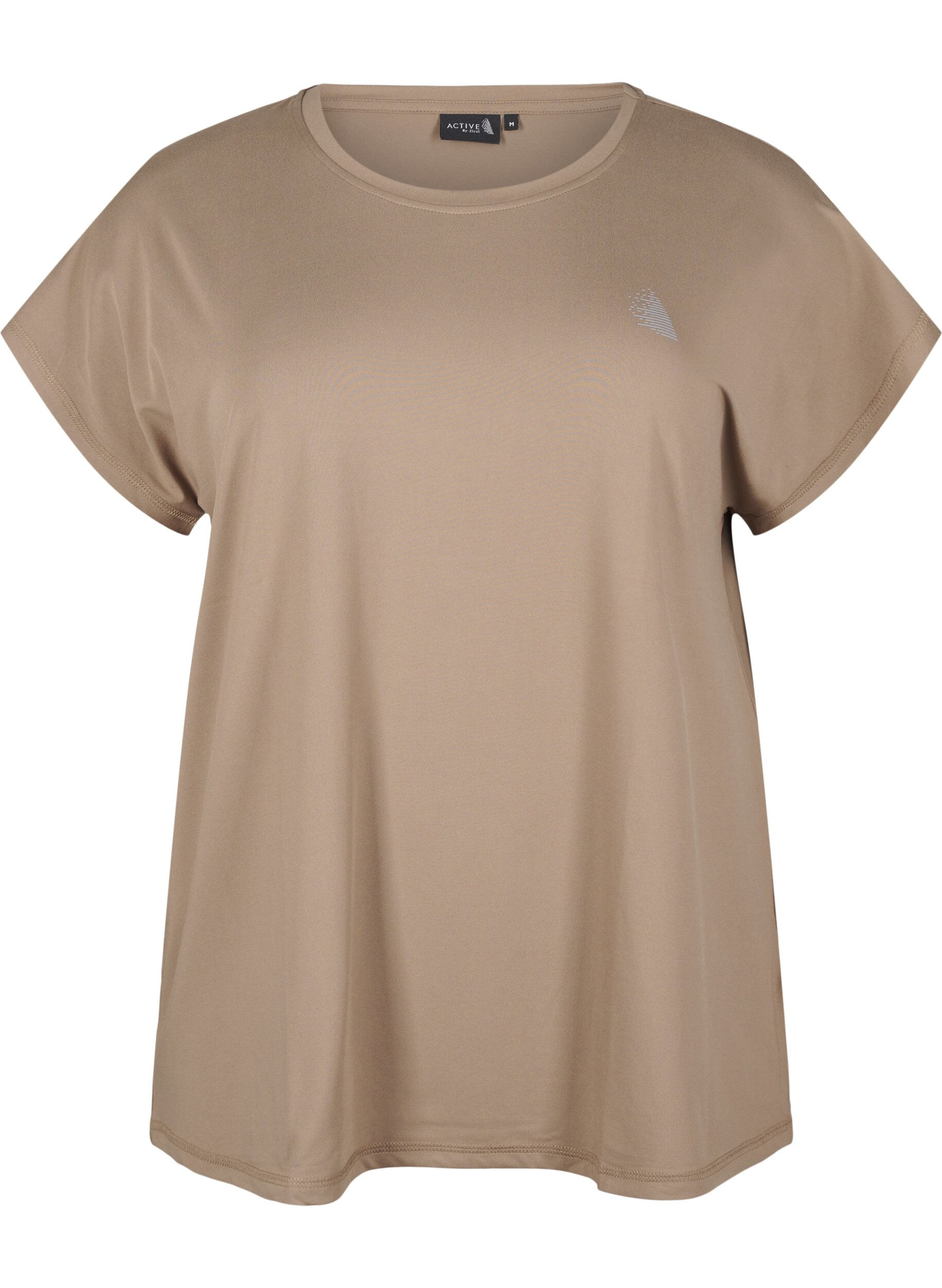 Zizzi Unifarbenes T-Shirt f&uuml;rs Training, Beige, Packshot image number 0