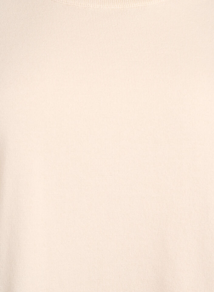 Blouse en fine maille &agrave; manches courtes, Beige, Packshot image number 2