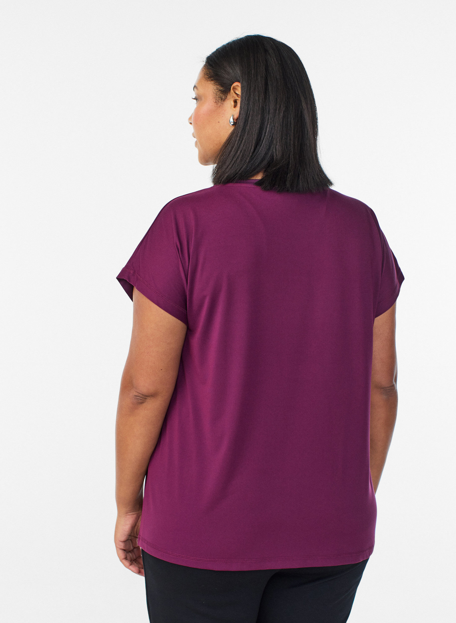 ZizziT-shirt de sport couleur unie, Violet, Packshot image number 1