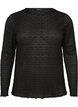 Bluse mit Lochmuster und langen &Auml;rmeln, Schwarz, Packshot image number 0