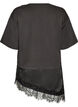 Jerseybluse im Lagenlook mit Spitze, Schwarz, Packshot image number 1