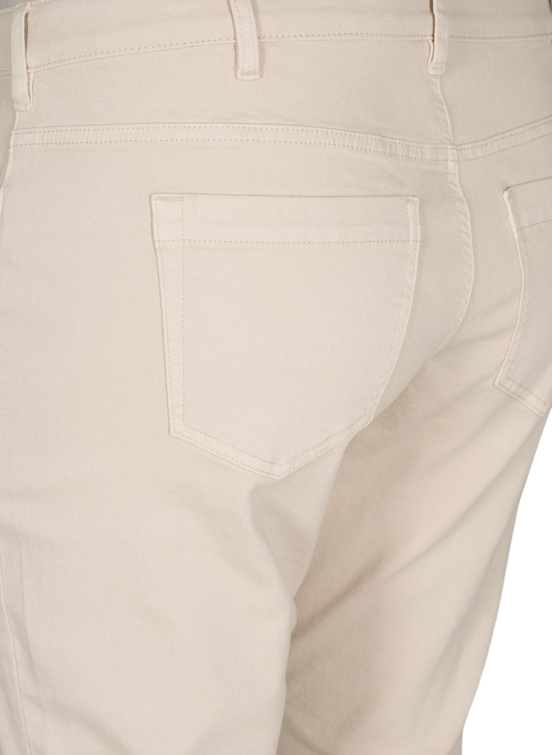 Zizzi Slim-Fit-Emily-Jeans mit normaler Taille, Beige, Packshot image number 3