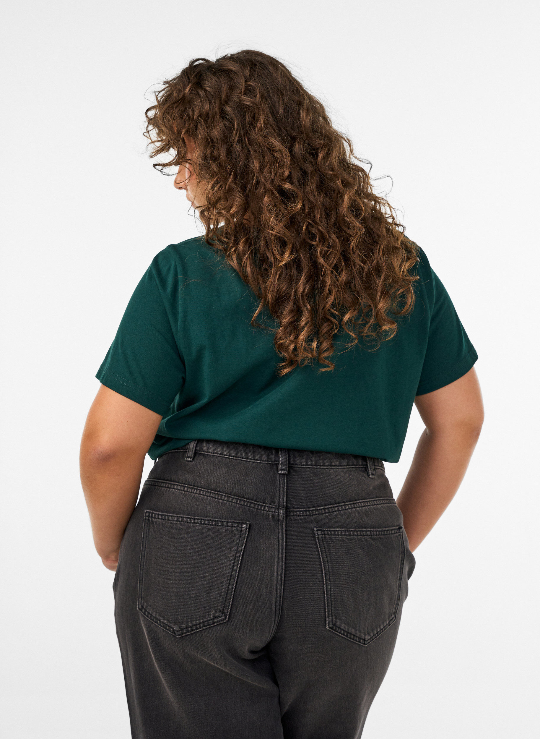 ZizziT-shirt de No&euml;l en coton bio, Vert fonc&eacute;, Model image number 2