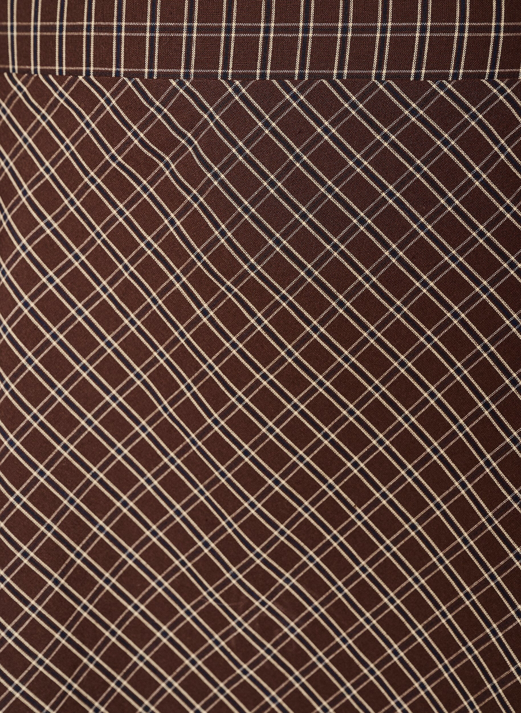 ZizziJupe midi &agrave; carreaux avec bordure en dentelle, Marron, Packshot image number 2
