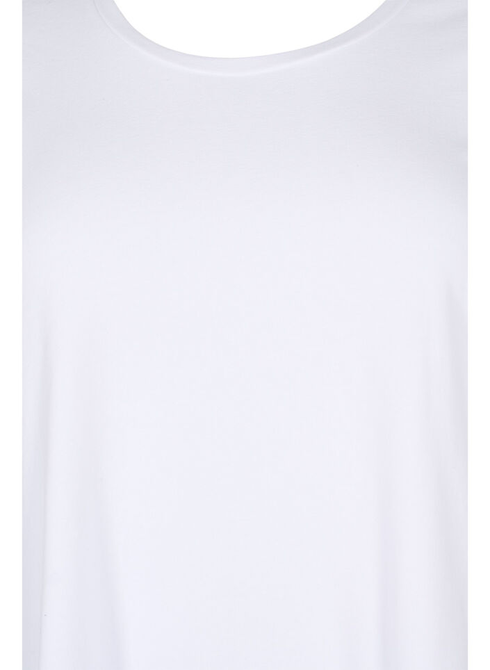 T-shirt en coton de base &agrave; manches 3/4, Blanc, Packshot image number 2