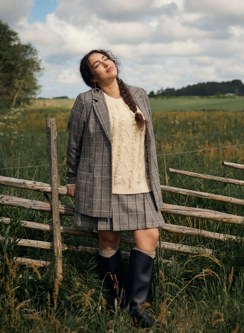 Jupe à carreaux, Marron, Image image number 0