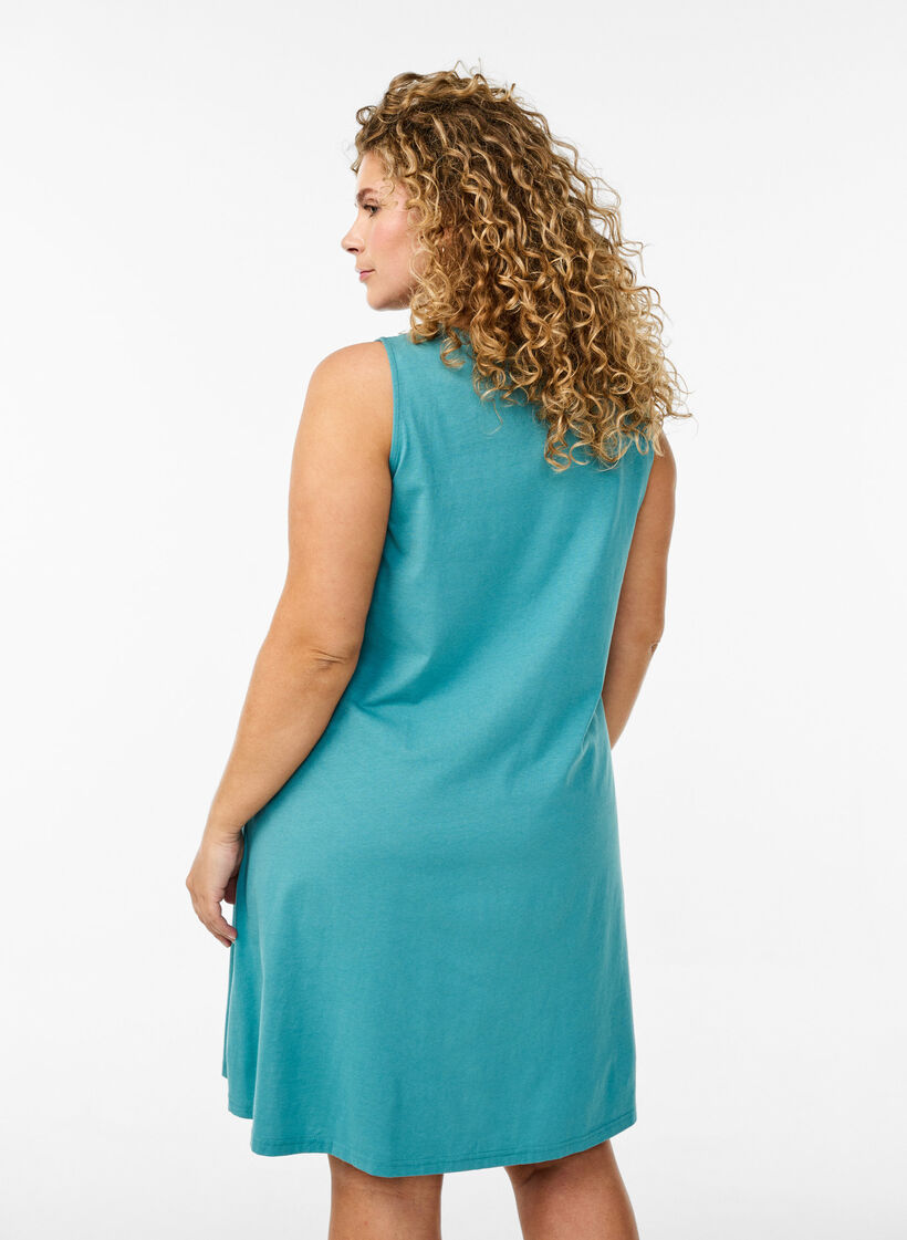 Ärmelloses Kleid in A-Linie, Blau, Model image number 2