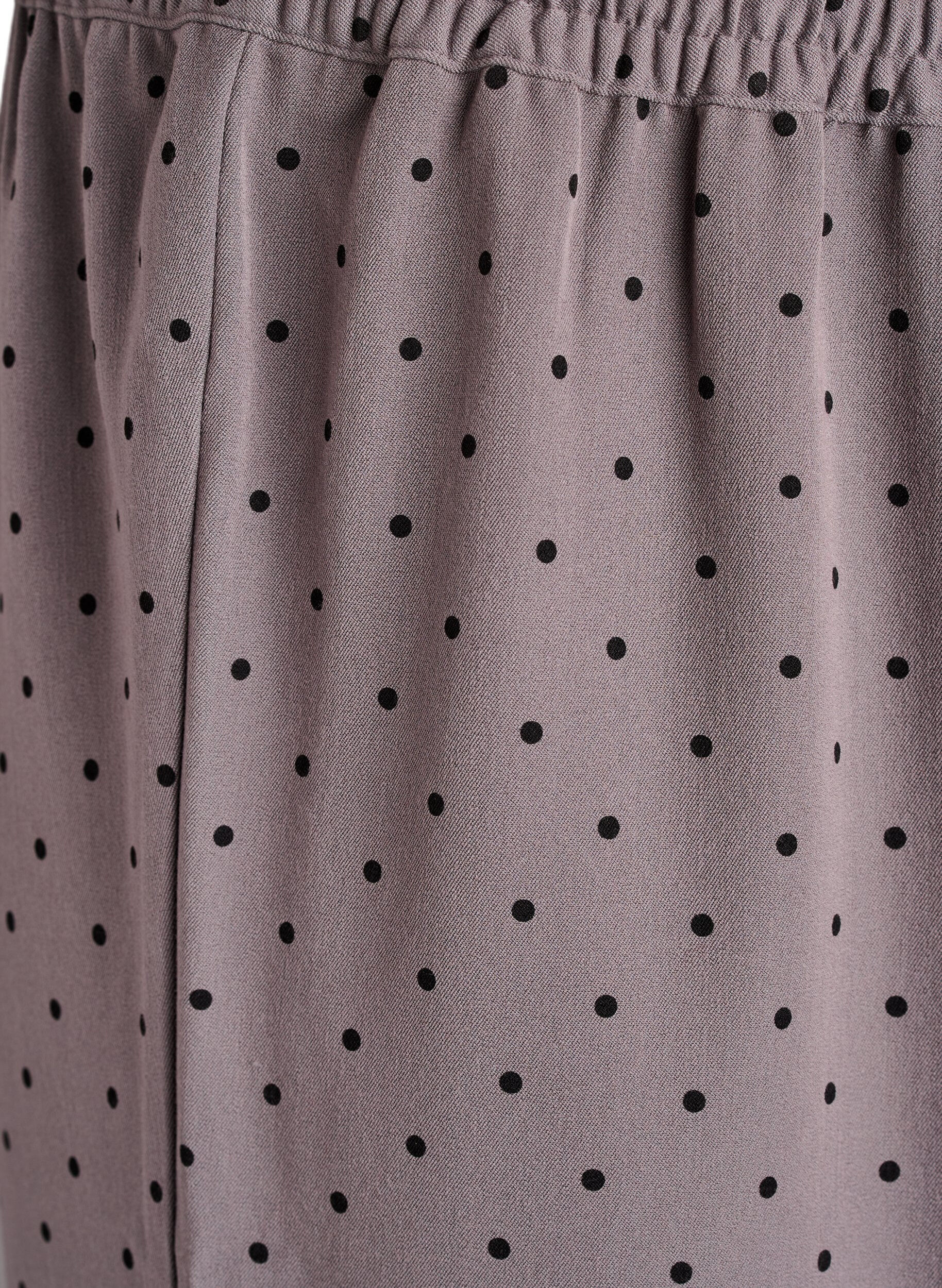 Zizzi Weite Hose mit hoher Taille, Grau, Packshot image number 2