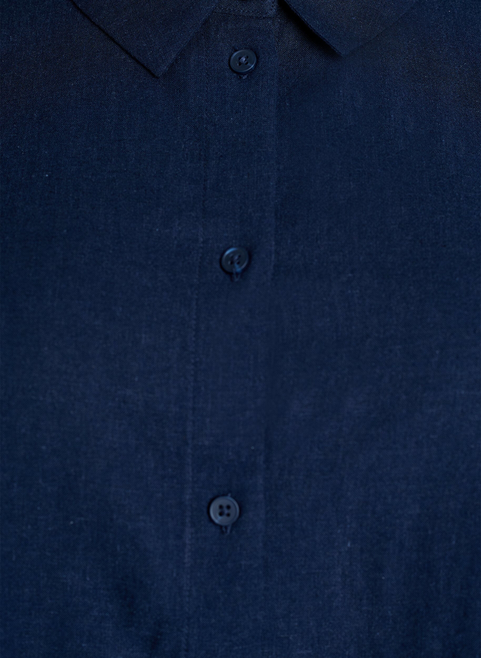 Zizzi Chemise &agrave; manches courtes en lin et viscose, Bleu, Packshot image number 2