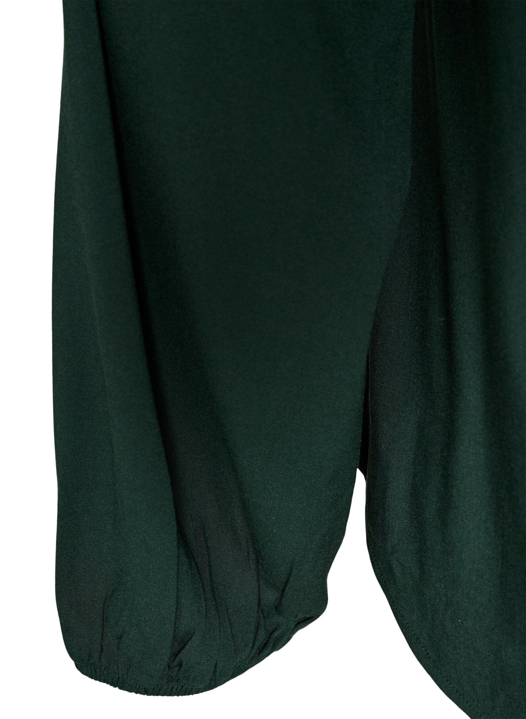 ZizziBluse aus Viskose mit V-Ausschnitt und abgerundetem Saum, Gr&uuml;n, Packshot image number 3
