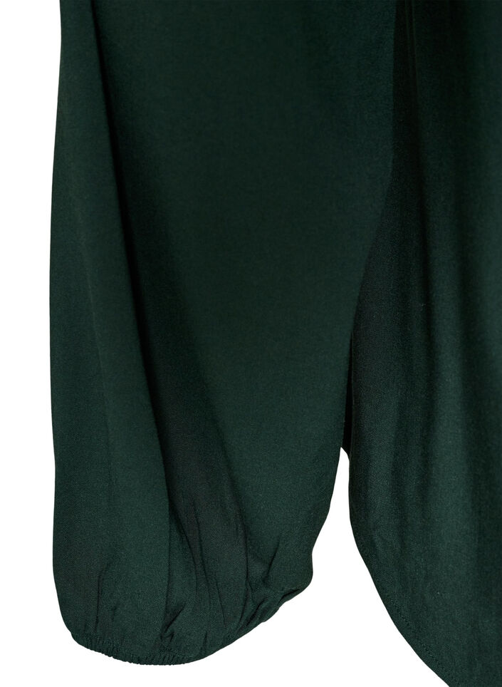Bluse aus Viskose mit V-Ausschnitt und abgerundetem Saum, Gr&uuml;n, Packshot image number 3
