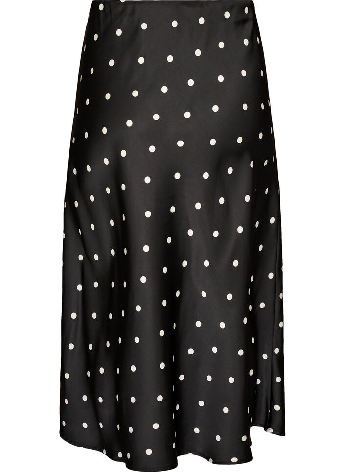 Jupe midi en satin, Noir, Packshot image number 1