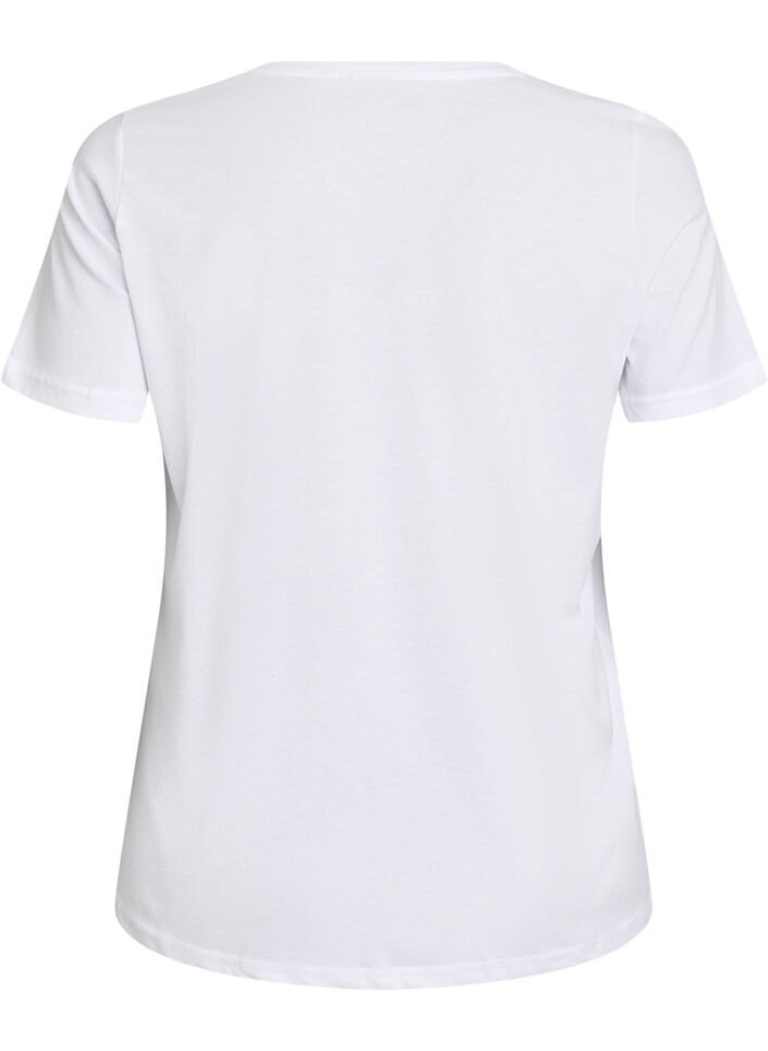 T-Shirt mit Print, Wei&szlig;, Packshot