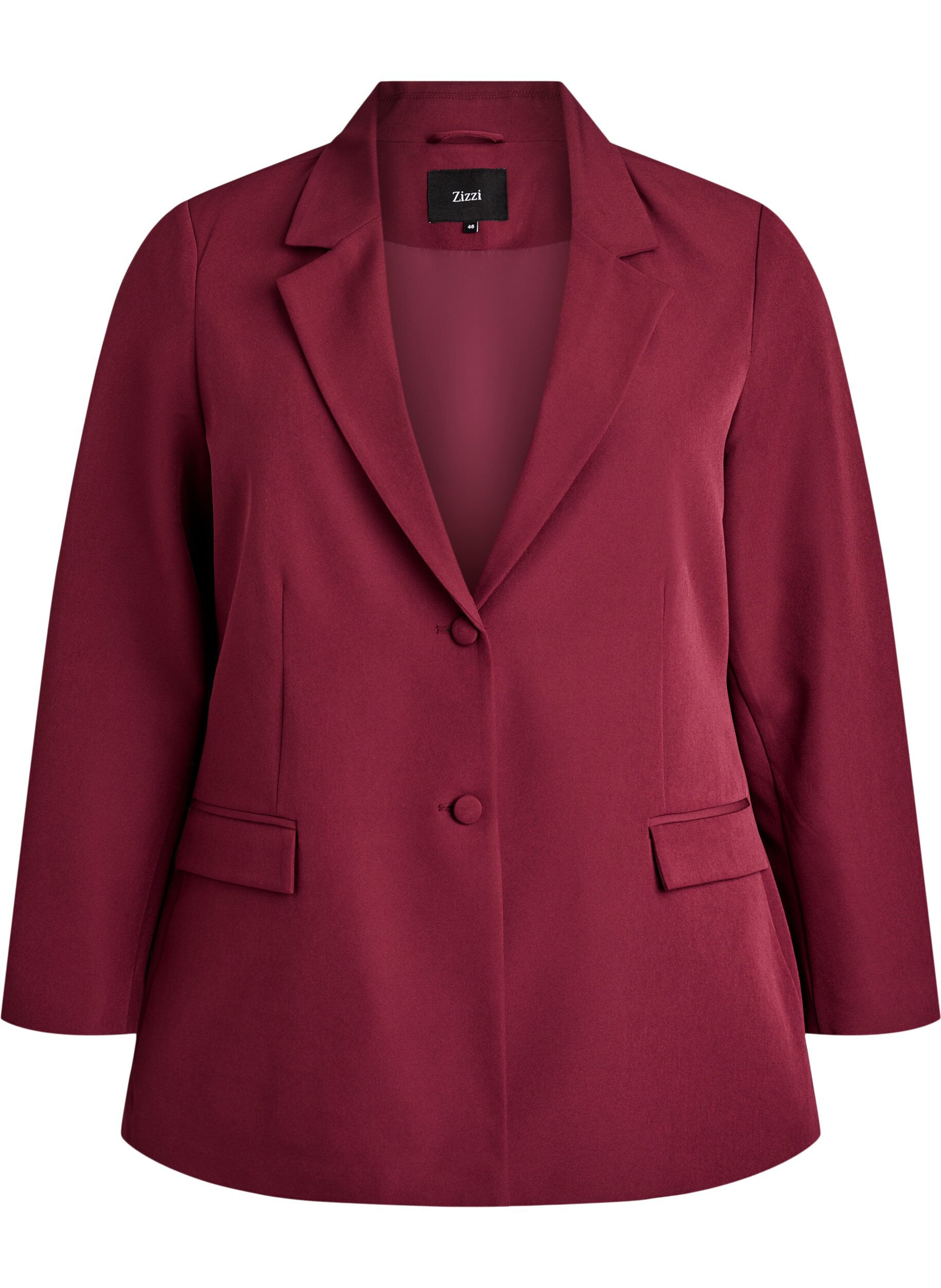 Zizzi Blazer classique avec fermeture &agrave; boutons, Bordeaux, Packshot image number 0