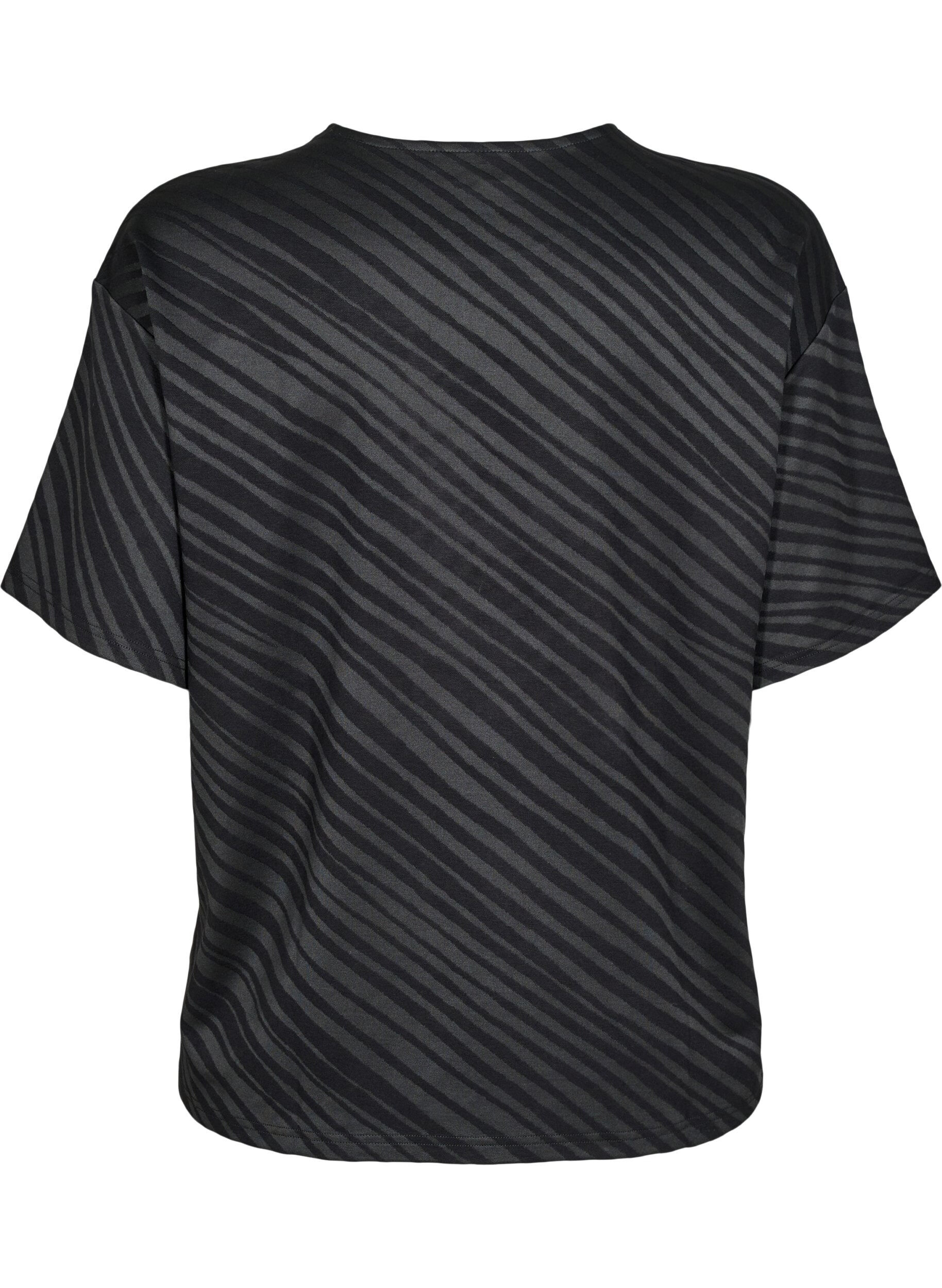 Zizzi Chemisier surdimensionn&eacute; avec motif, Noir, Packshot image number 1