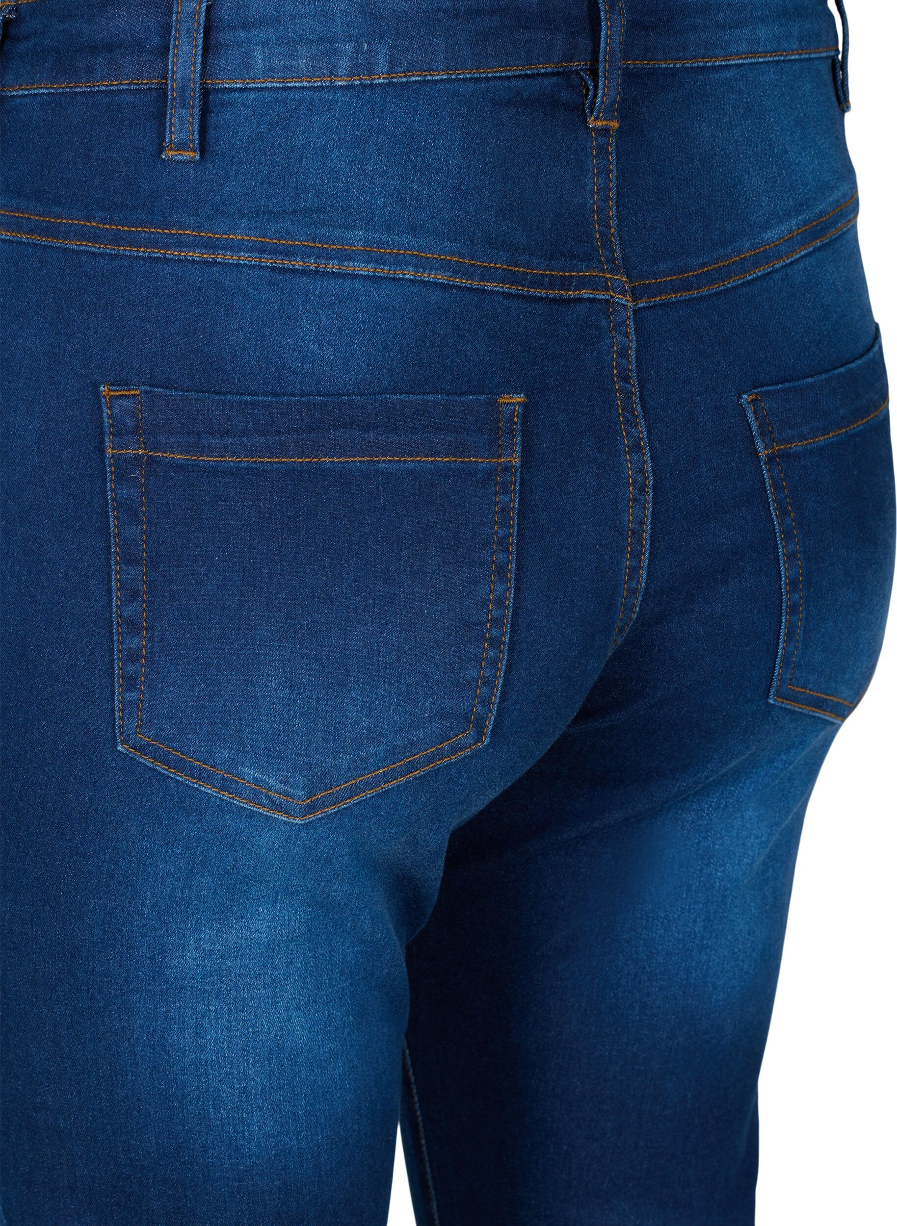 Zizzi Emily jeans slim fit taille normale, Bleu, Packshot image number 3