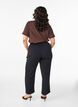 Pantalon taille haute en viscose, Noir, Model image number 1