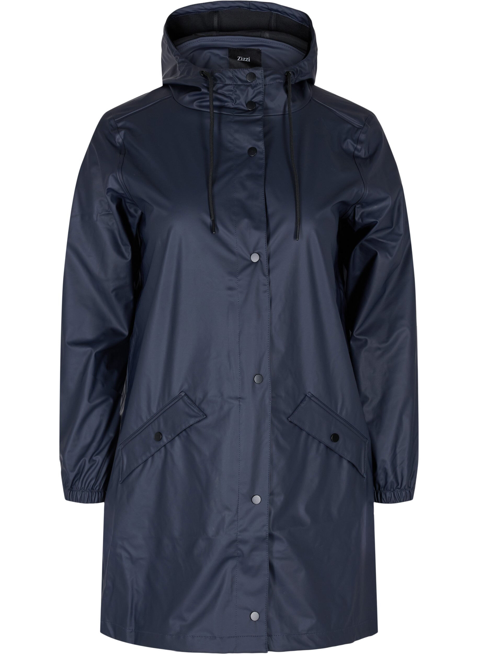 Zizzi Regenjacke mit Kapuze und Knopfverschluss, Night Sky, Packshot image number 0
