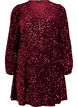 Robe courte &eacute;vas&eacute;e &agrave; sequins, Rouge, Packshot image number 0