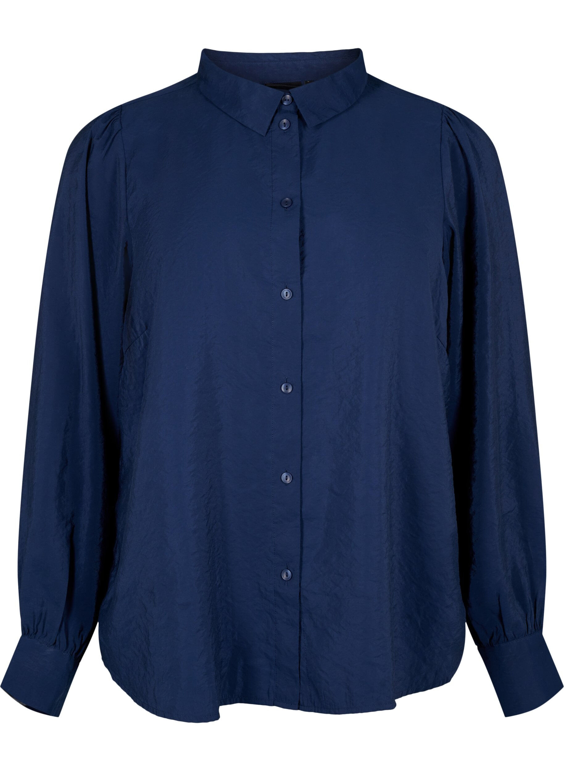 Zizzi Chemise &agrave; manches longues en Modal TENCEL&trade;, Navy Blazer, Packshot image number 0