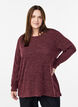 Blouse &agrave; manches longues avec texture, Bordeaux fonc&eacute;, Model image number 0