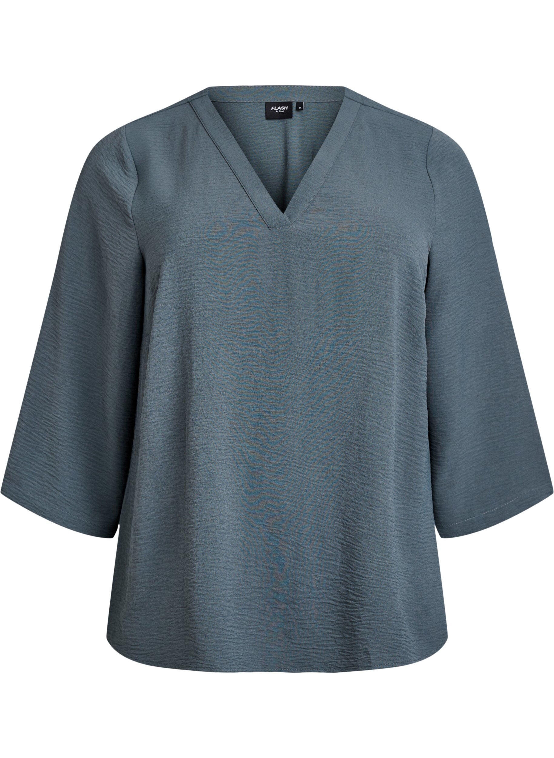 ZizziBluse mit 3/4-&Auml;rmeln, Gr&uuml;n, Packshot image number 0