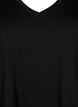 T-shirt à col en V surdimensionné de couleur unie, Noir, Packshot image number 2