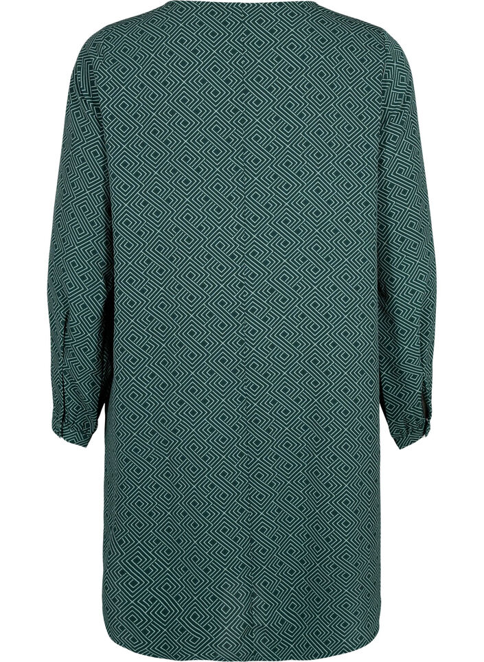 Kleid mit V-Ausschnitt und Aufdruck, Scarab Graphic AOP, Packshot image number 1