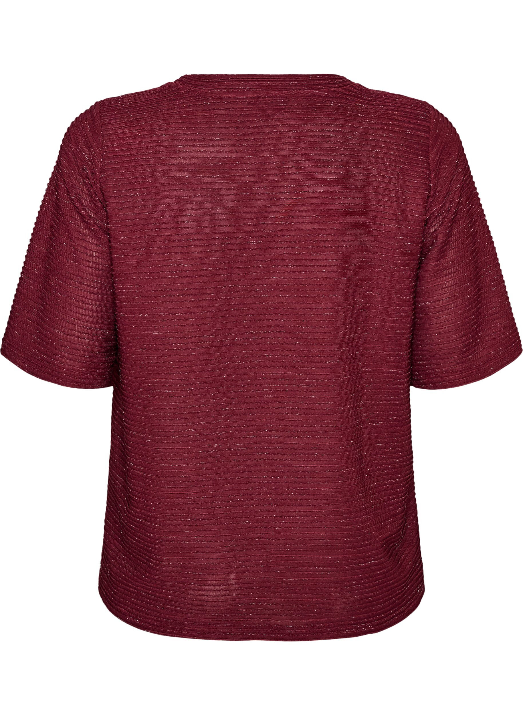 ZizziBluse mit Struktur und Glitzer, Rot, Packshot image number 1