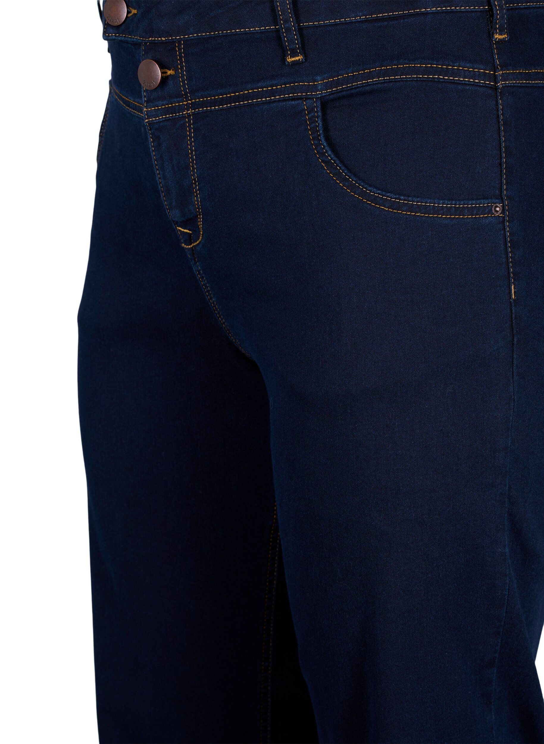 Zizzi Jeans Gemma taille haute coupe droite, Bleu, Packshot image number 2