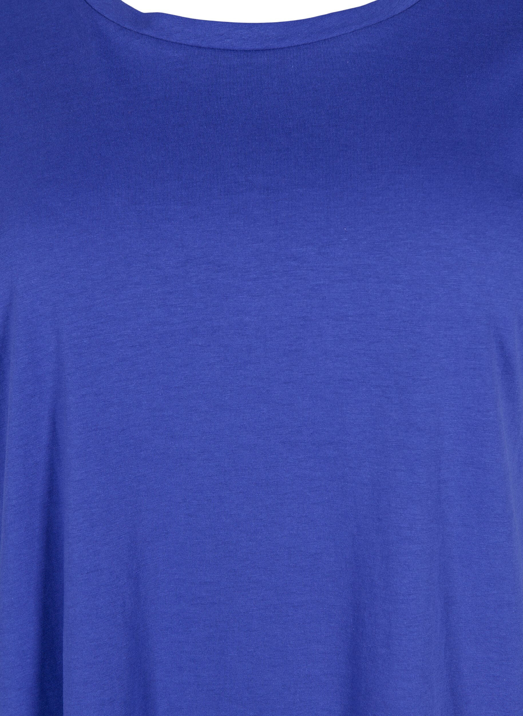 ZizziT-shirt &agrave; manches courtes en coton m&eacute;lang&eacute;, Bleu, Packshot image number 2