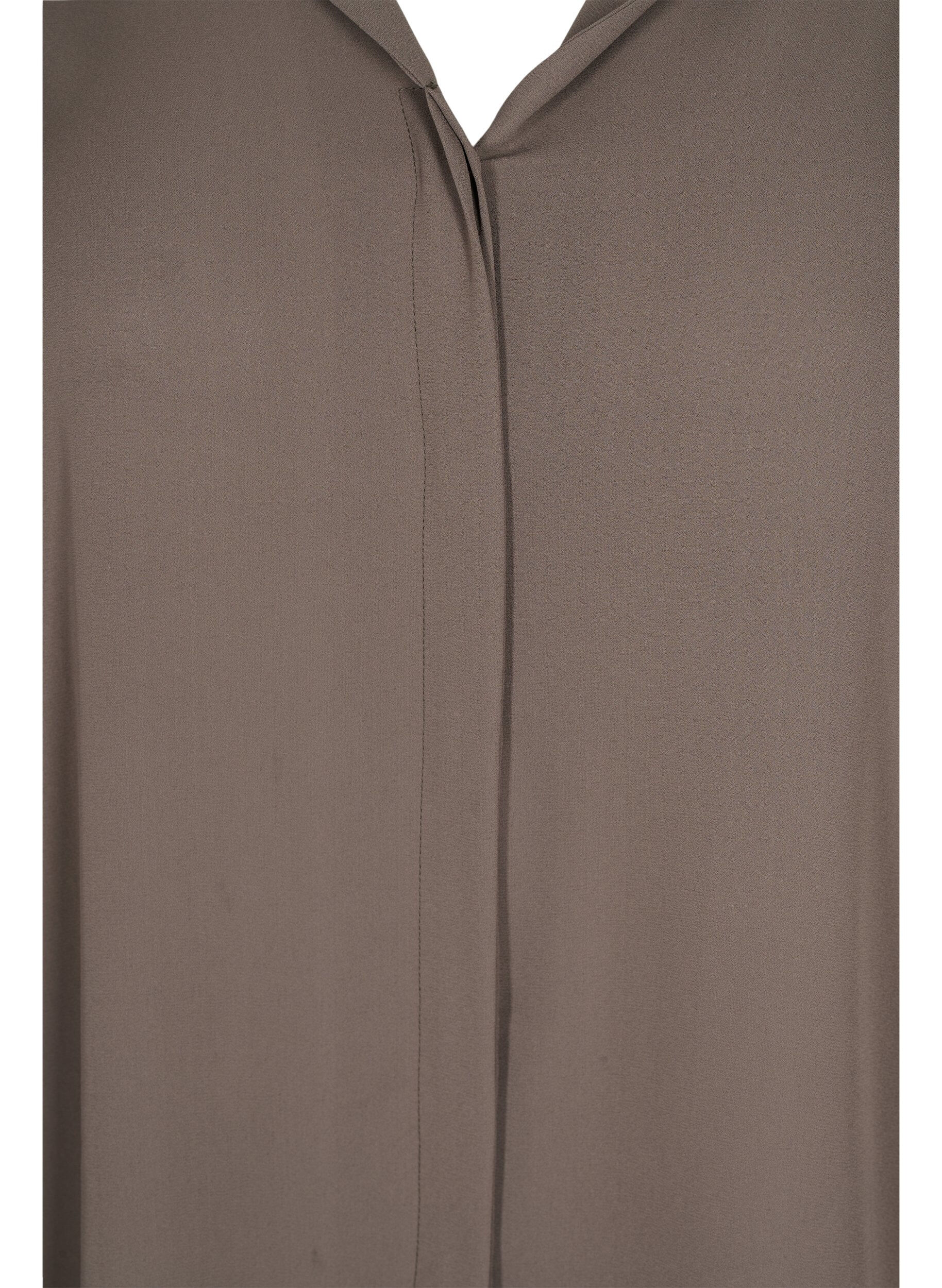 Zizzi Unifarbenes Hemd mit V-Ausschnitt, Falcon, Packshot image number 2