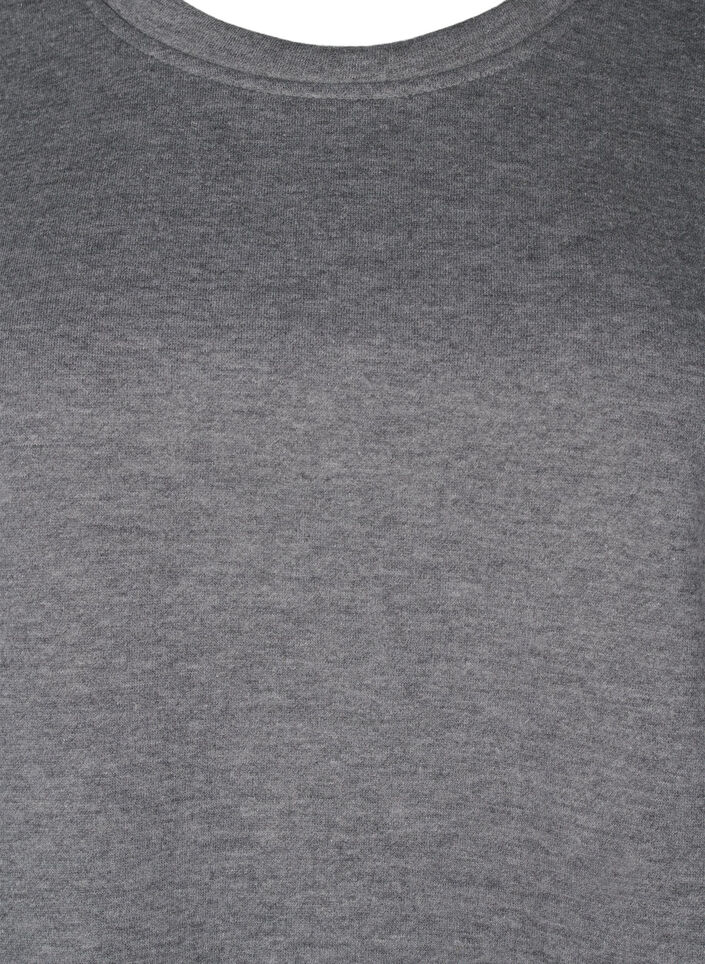 Sweat-shirt avec coutures contrastées, Medium Grey Mél, Packshot image number 2